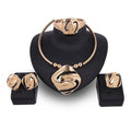 Women African Fashion 4 Pcs Jewelry Sets Necklace Earring Bangle Luxury Saudi 18K Gold Plated Dubai Wedding Bridal Jewelry Set