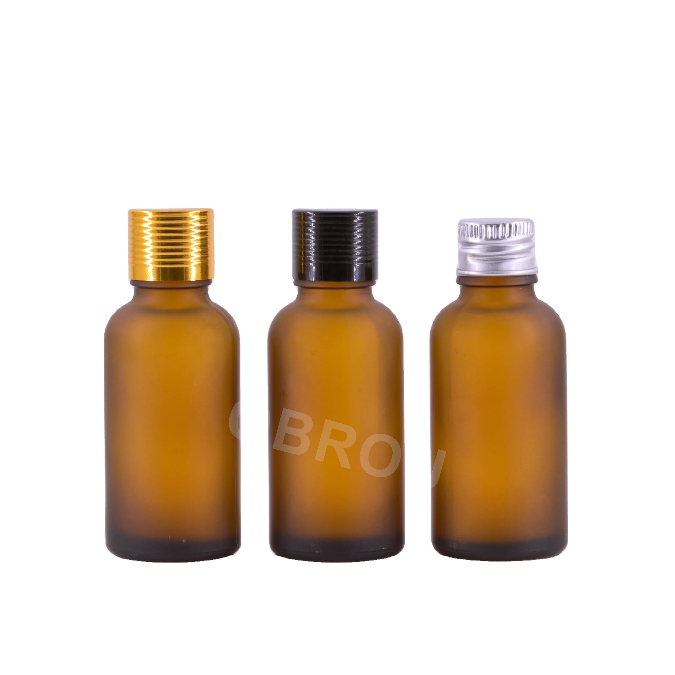 Frosted Black Spiral Cap Glass Oil Dropper Bottle with Plastic Cap for Skin Care Serum in 10ml-100ml Sizes