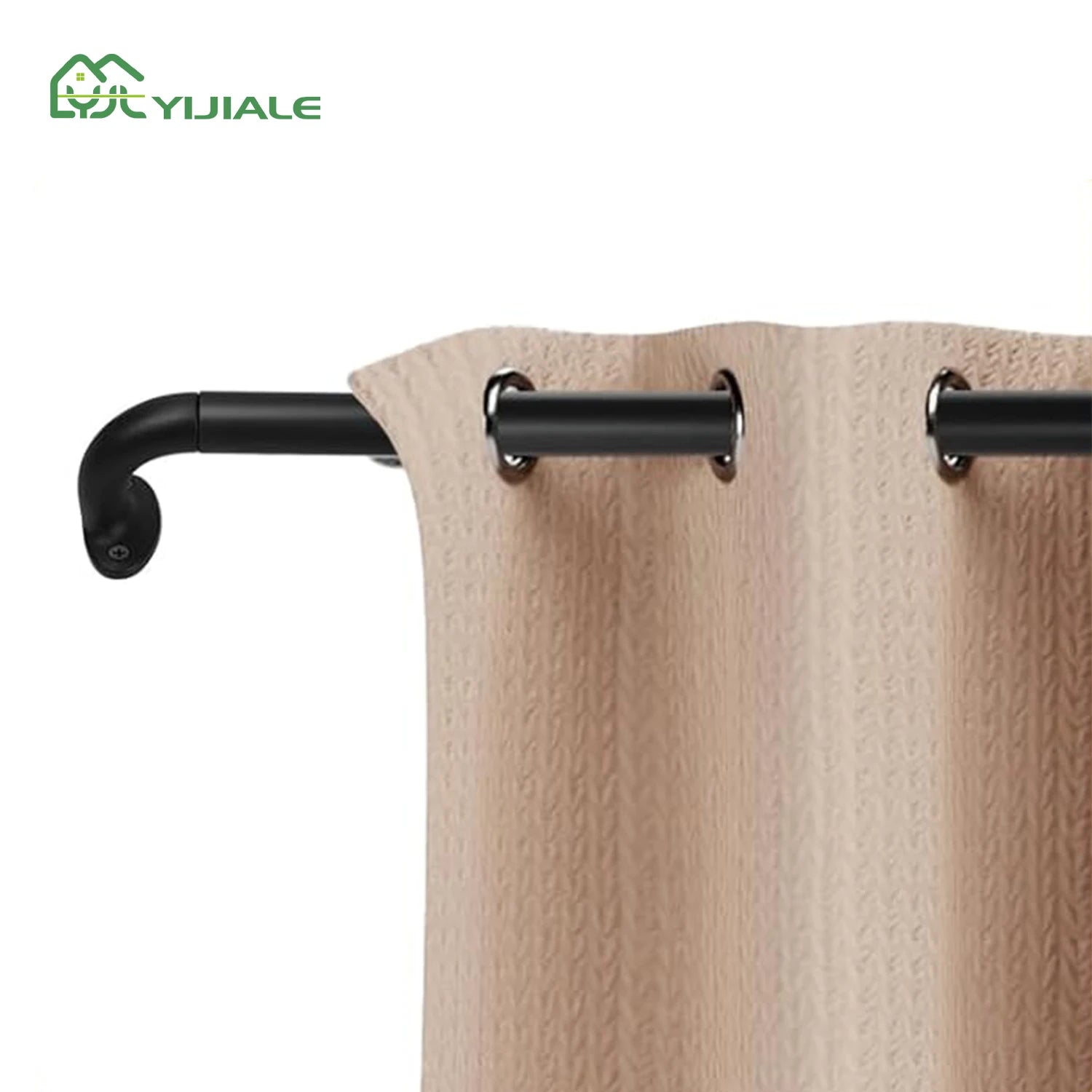 Extendable Curtain Rod Sets Metal Curtain Rod  Fashion Head Iron Metal Material Curtain Rod