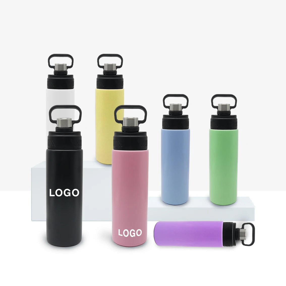 2023 New Design Stainless Steel Vacuum Flask Thermos Bottles Outdoor Sport Water Bottle Insulated Vacuum Flask  with Handle Lid