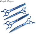 Japanese 440C Pet Grooming Scissors Kit for Dogs 7\" Straight Thinning Scissors Chunker Curved Shears Z3004 Stainless Steel