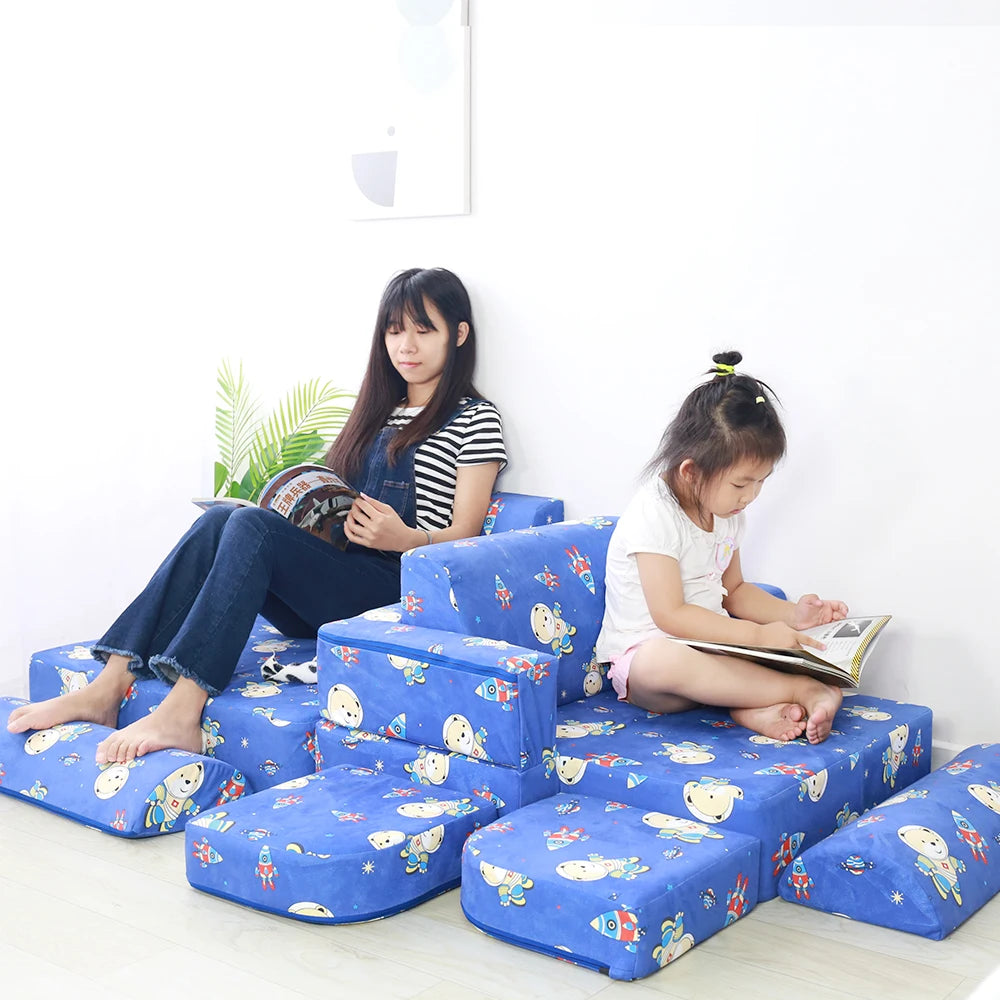 Factory ODM Foldable Kids Play Cushion Mats Building Climbing Crawling Sliding Kids Play Foam Couch