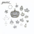 YuenZ Mixed 17 pcs/set Antique silver color Crown Charms Zinc Alloy necklace earring bracelet jewelry DIY handmade U036