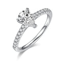Wish Jewelry Pretty Design Delicate Moissanite Rings Custom Pear Shaped Moissanite Ring for Women Girl Accessories Jewelry