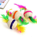 Wholesale Funny Feather Sisal  Scratcher Interactive Ball Toy for Cats
