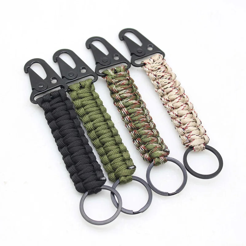 XIWANG Multifunction Corkscrew Umbrella Rope Weaving Key Chain Lanyard Hook Survival Keychain