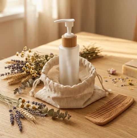 120ml Frosted Glass Bottle with Bamboo Screw up and Down Lotion Pump and White Pump Head