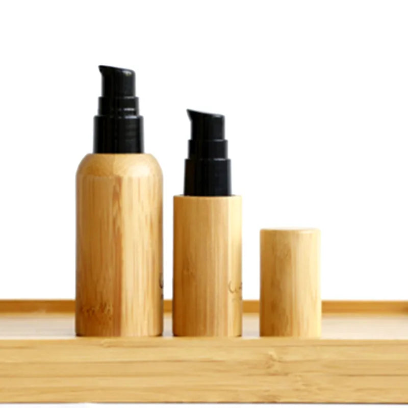 Wholesale 30ml 50ml 60ml 100ml Bamboo Soap Foam Pump Bottles with Foam Pump and Cap Foaming Bottle Liquid Soap Dispenser