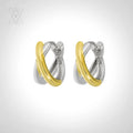 VIANRLA 925 Sterling Silver Jewelry Double Color Cross Shape Earrings 18k Gold Plated Earring for Women Free Laser Logo