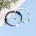 2023 Colorful Adjustable Best Friend Matching Bracelet Blank Custom Engraved Name Magnetic Heart Bracelets for Couples