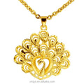 Brass Gold Plated Open Screen Peacock Flower Pendant Imitation Gold Ethnic Style Pendant Jewelry E-Commerce Tik Tok Live Stream