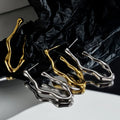 S925 Sterling Silver Ins Fancy Design Simple Irregular 18k Gold Plated Big Chunky Stud Earrings for Women