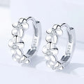CAOSHI Refine Flower Beauty Hoop Earrings for Women Girls Korean Design Dainty Lady Daily Lovely Hoop Silver Plated CZ Earrings