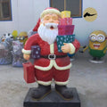 Artificial Outdoor Christmas Decoration Fiberglass Life Size Santa Claus Christmas Sculpture for Sale