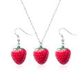 Creative Simulation Mushroom Dangle Earrings 3d Fruit Resin Earrings Cute Red Strawberry Earrings for Women Girls