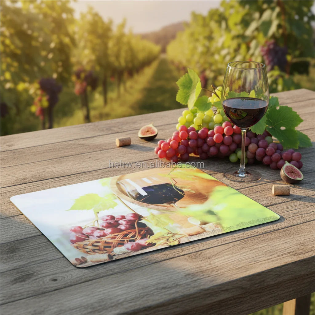 CARB P2 & REACH 19x23cm Sublimation MDF Placemat Premium Cork Base Wooden Table Mat for Gifting - 14Y Factory Wholesale Supply