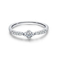 Dainty 925 sterling silver women simple CZ diamond finger ring