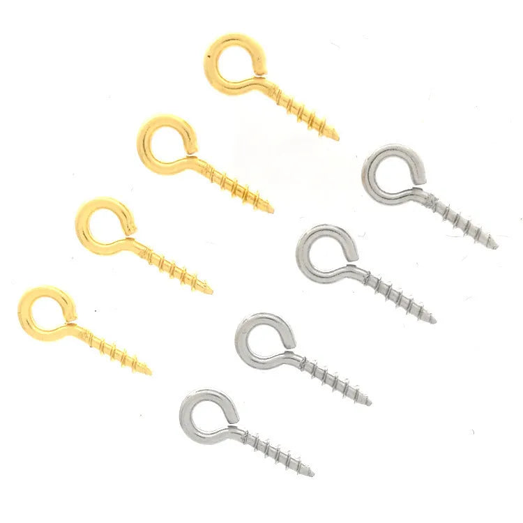 100pcs/Cheap Stainless Steel Screw Eye Hook Pins Jewelry Findings