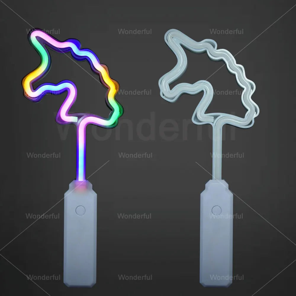 Led Party Supplies Light Promotional Pink Flashing Unicorn Glowing Lighting up Neon Wand for Christmas