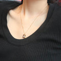 Chris April Fashion Jewelry Non-tarnish PVD Gold Plated 316L Stainless Steel Emerald Cut Zircon Gemstone Pendant Necklace