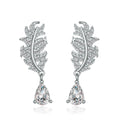 Factory Direct Selling Chic Design Plume Silver Earring 925 Sterling Silver Women Fashion Jewelry Drop Water Earrings