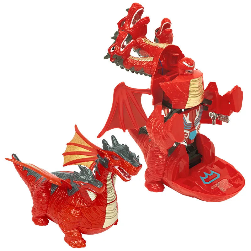Zhiqu Toys Automatic Deformation Dinosaur Puzzle Electric Universal Dragon Lighting Music for Kids Plastic Toy Factory Boys