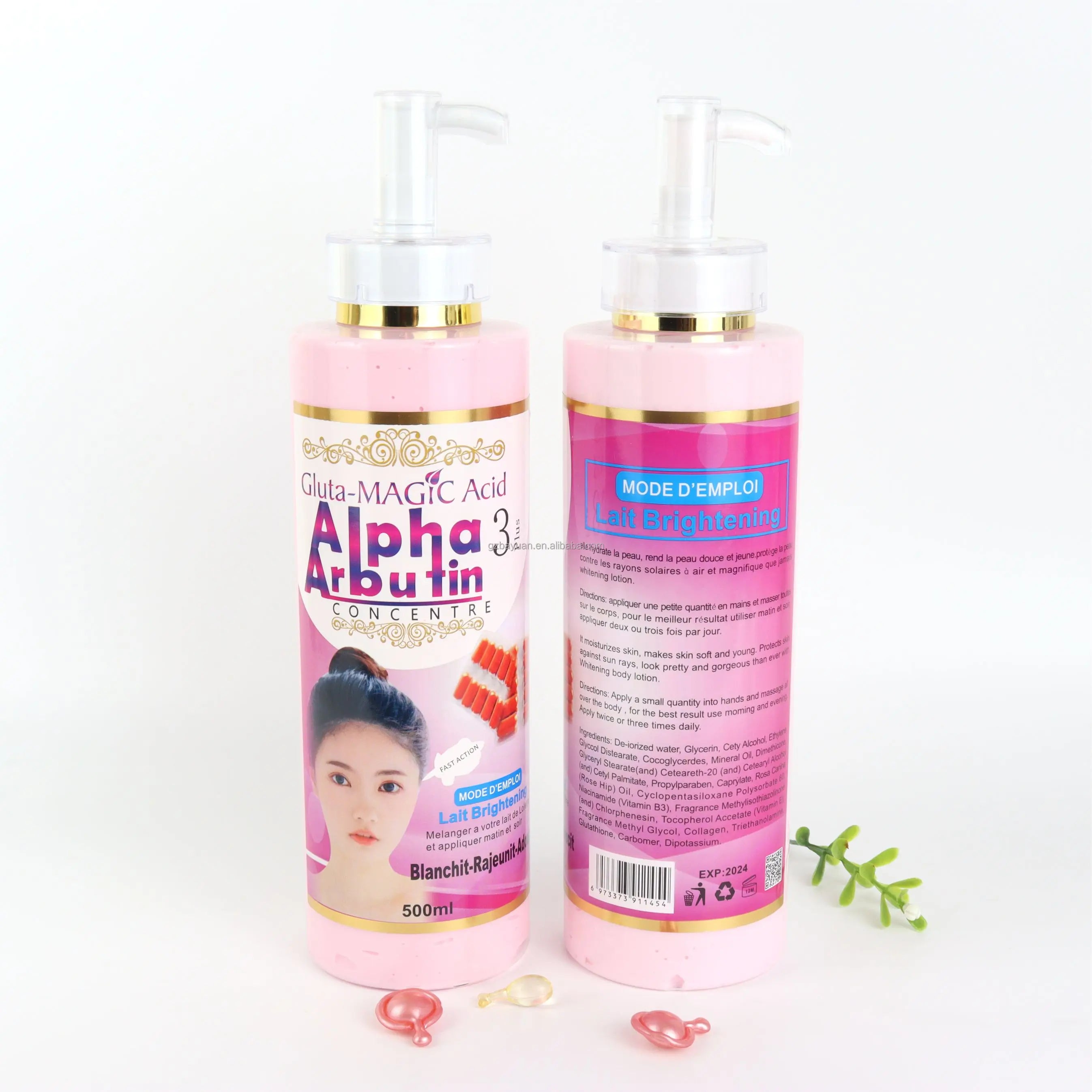 OEM Skincare Body Cream & Lotion Product Lait Brightning Gluta Magic Acid With a Arbutin Moisturizing Whitening Body Lotion