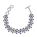 Luxurious Rhodium Plated 925 Sterling Silver Natural Sapphire Bracelet for Women Anniversary Gift Party Wear