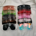 Fast Delivery Fashion Custom Vintage Oversized One Piece Lens Women Female Square Sun Glasses