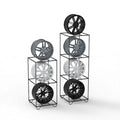 Portable Modern Removable Car Shop Steel 22 Inch Wheel Rim Display Stand Rack with 3 Shelves