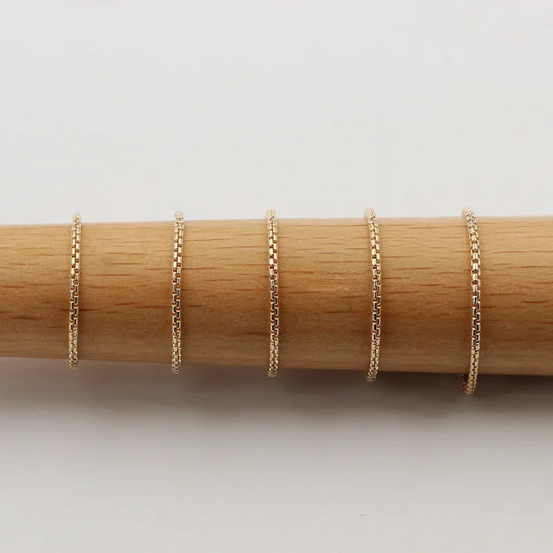 GR048 14K Gold Filled Jewelry 1mm Chain Ring Minimalistic Stacking Ring