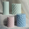 DIY Handmade Eco-Friendly Geometric Cylindrical Scented Silicone Food Grade Threaded Pillar Candle Mold