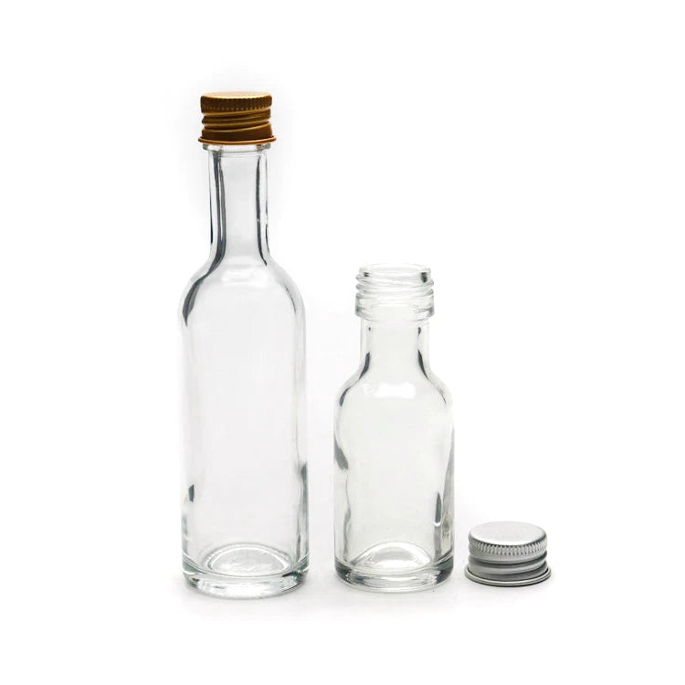 30ml 40ml 50ml 100ml Mini Sample Alcohol Juice Drinks Glass Wine Liquor Bottle with Metal Screw Cap