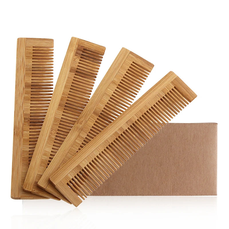 Private Label Bamboo Comb Portable Eco Friendly Hotel Supplies Disposable Rectangular Bamboo Handle Bamboo Comb