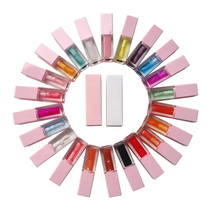 OEM ODM Custom Shiny Glossy Glitter Tint Lip Glossy Vegan Organic Lip Plumper Gloss Oil
