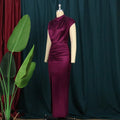Solid Color Long Dress High Waist Elegant Dress