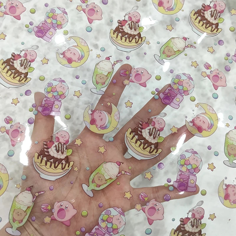 55x55CM Cartoon Pattern Printed PVC Transparent Clear Plastic Film Sheet for Making Bag/Handbag/Cover