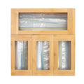 Bamboo Ziplock Bag Organizer for Dispenser 4 Box Wooden Containers Snack Sandwich Quart Gallon Kitchen Drawer Zip Lock Bags