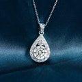 Double Moissanite tandem Platoon Gorgeous Classy  Teardrop Shape Lady's Necklace for Wedding Anniversary Engagement