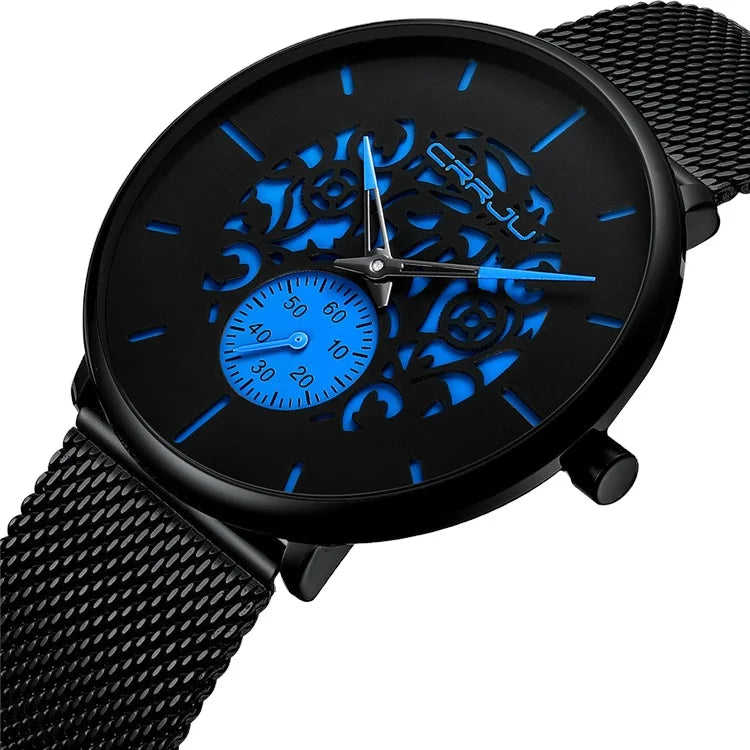 CRRJU New 2150 Men Watch Top New Luxury Business Wristwatch Unique Fashion Dial Design Watches Man Waterproof Quartz Clock