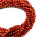 Natural Darker Red Agate Stone Round Semi Gemstone Loose Beads Round Crystal Energy Stone Healing Power for Jewelry Making