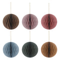 2023 New Design Eco-friendly Honeycomb Printed Christmas Ball Paper Ornaments Morandi Color System Party Family Decoration
