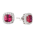 YH Jewellery  Diamond 925 Silver Heart Crystal Rhinestone Birthstone Stud Earrings Christmas Mother's Day Gift