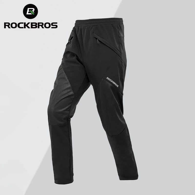 ROCKBROS Cycling   MTB Winter Men's Pants Sport Riding Mountain MTB Long Bike Pants Warm Men Clothings Bicycle Pants