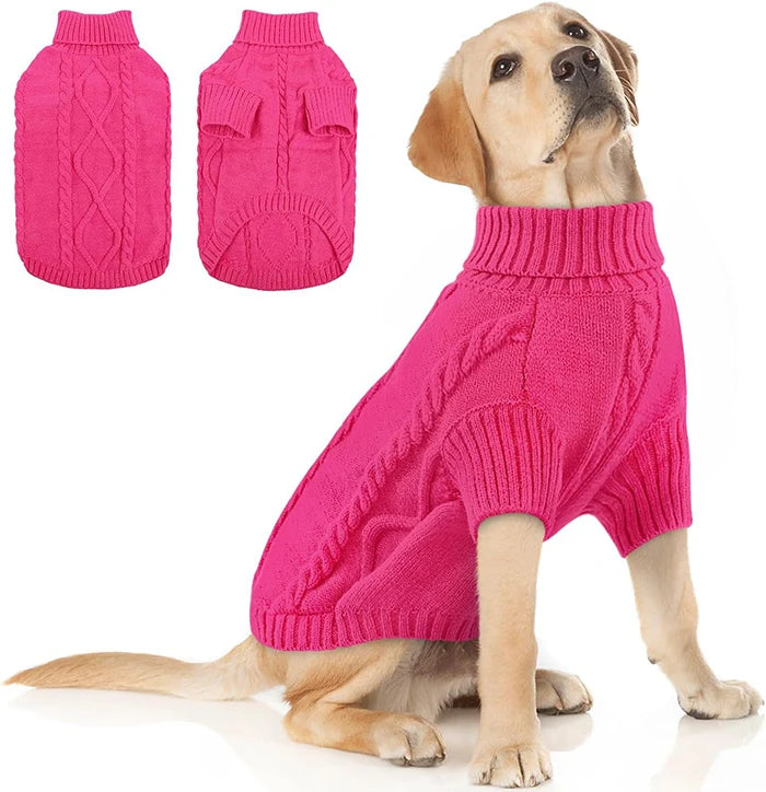 Luxury Pet Dog Sweater Classic Turtleneck Knitted Winter Clothes for Puppy & Cat Fashionable Warm Cover for Spring Season