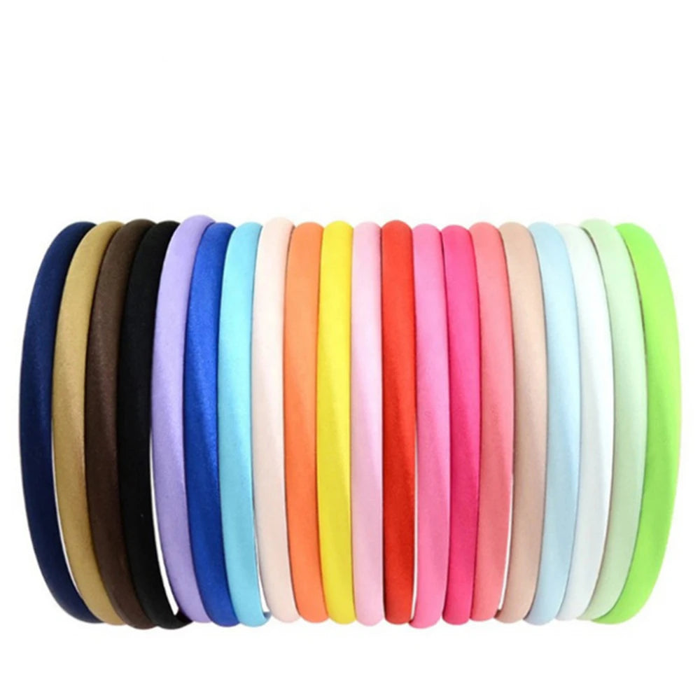 1cm Headbands Satin Covered Headband 1 Size Fits All Hair Accessories Hairhoop Headbands