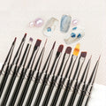 12pcs Nail Brush Set Ultra Fine Paint Pen Brush Metal Handle Nail Draw Art Pen for Manicure Nail Salon Use Sweep Pen Brush