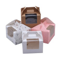 Food Packaging Custom Printing Take Out Cupcake Handle Art Paper Boxes Clear Window Embossing Matt Lamination Recycled Materials