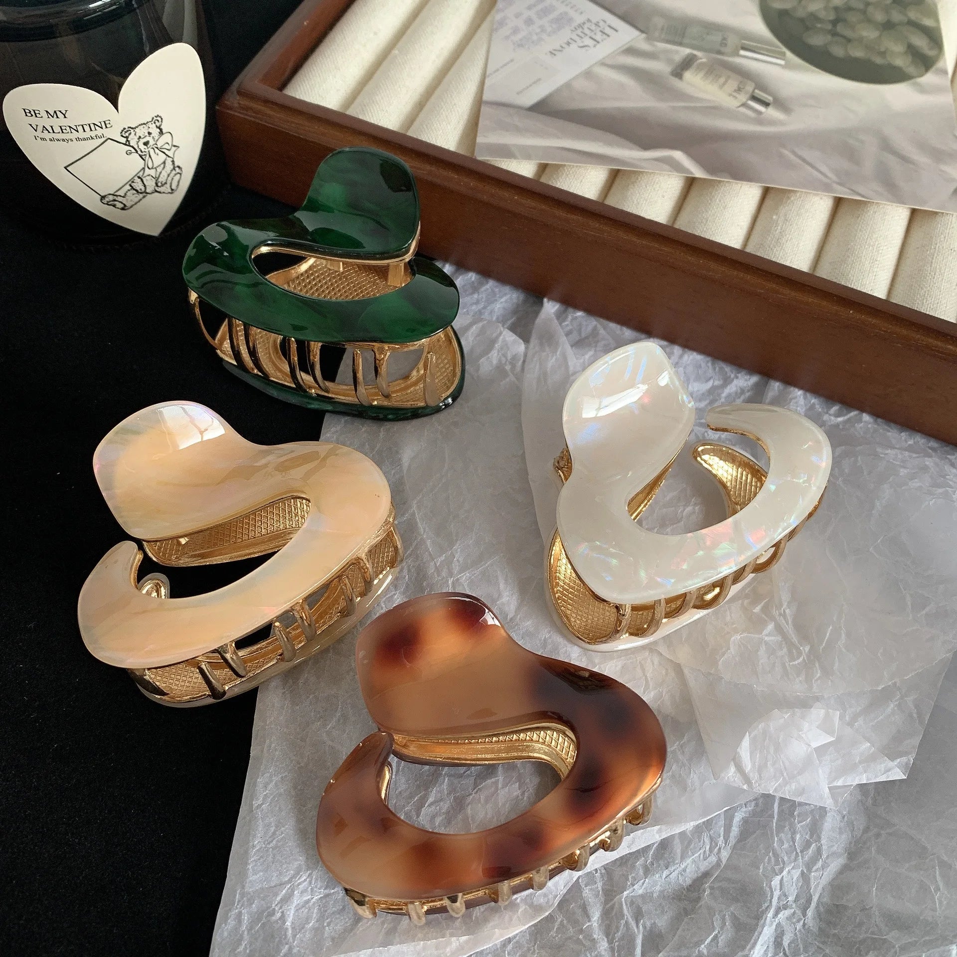 Metal Acetic Acid Hair Clip Claw Holder Hair Clips for Women Claw Clips Metal Tiara Acetate Hair Barrette