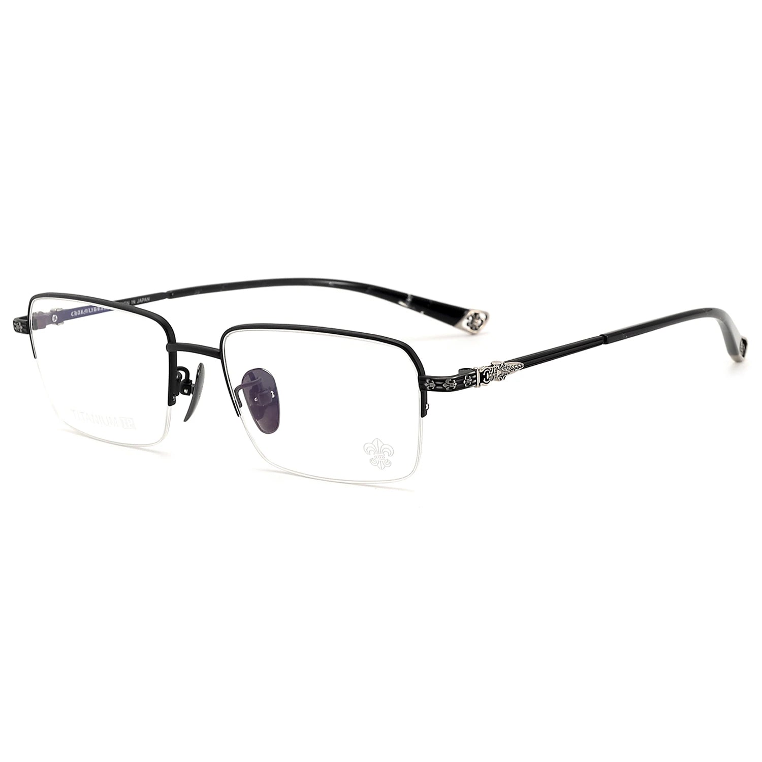 2024 Superior Quality Rectangular Half Acetate Titanium Presbyopia Multifocal Black Wholesale Glasses Eyeglass Frame Custom Logo